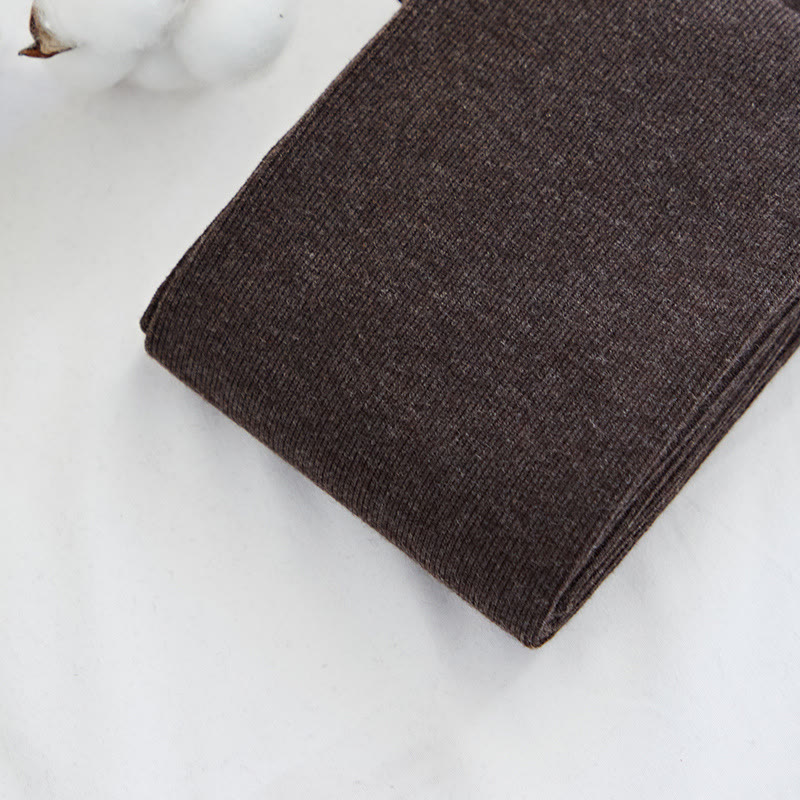 Light-Colored Knit Base Layer Pants - Brown - Feather Velvet - Stirrup Tights (Suitable for 8–18°C) - image 16