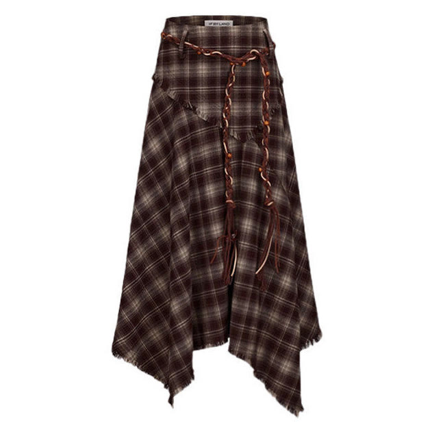 Knit Sweater and Plaid Skirt Two Pieces Set - image 5