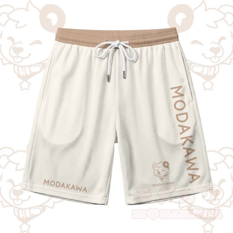 Tongue Out Bear Graphic Sports Sleeveless Quick Dry Tank Top Shorts Modakawa Matching Outfit - Apricot Shorts - 5XL - image 8