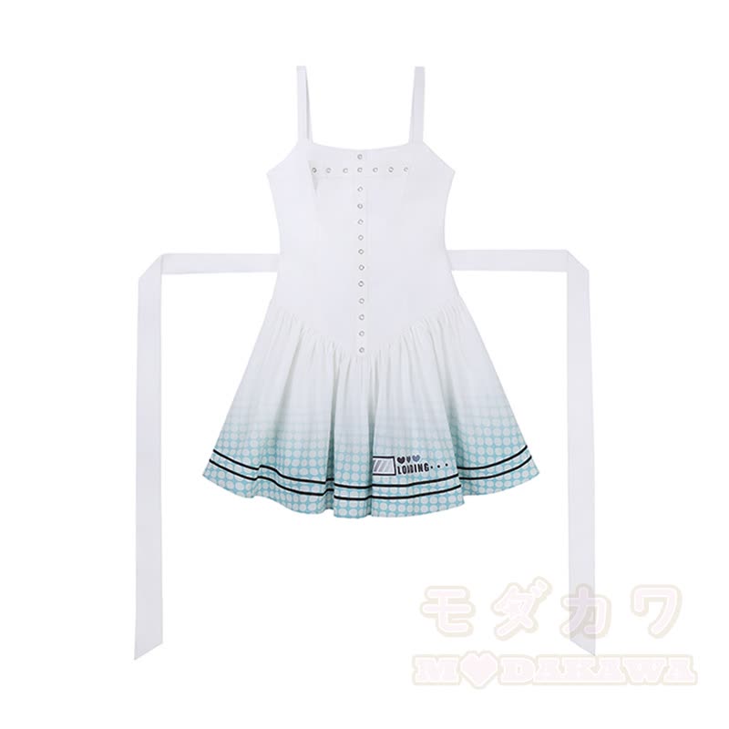 Chain Color Block Hooded Top Slip Dress Matching Outfit - Dress - L - image 3
