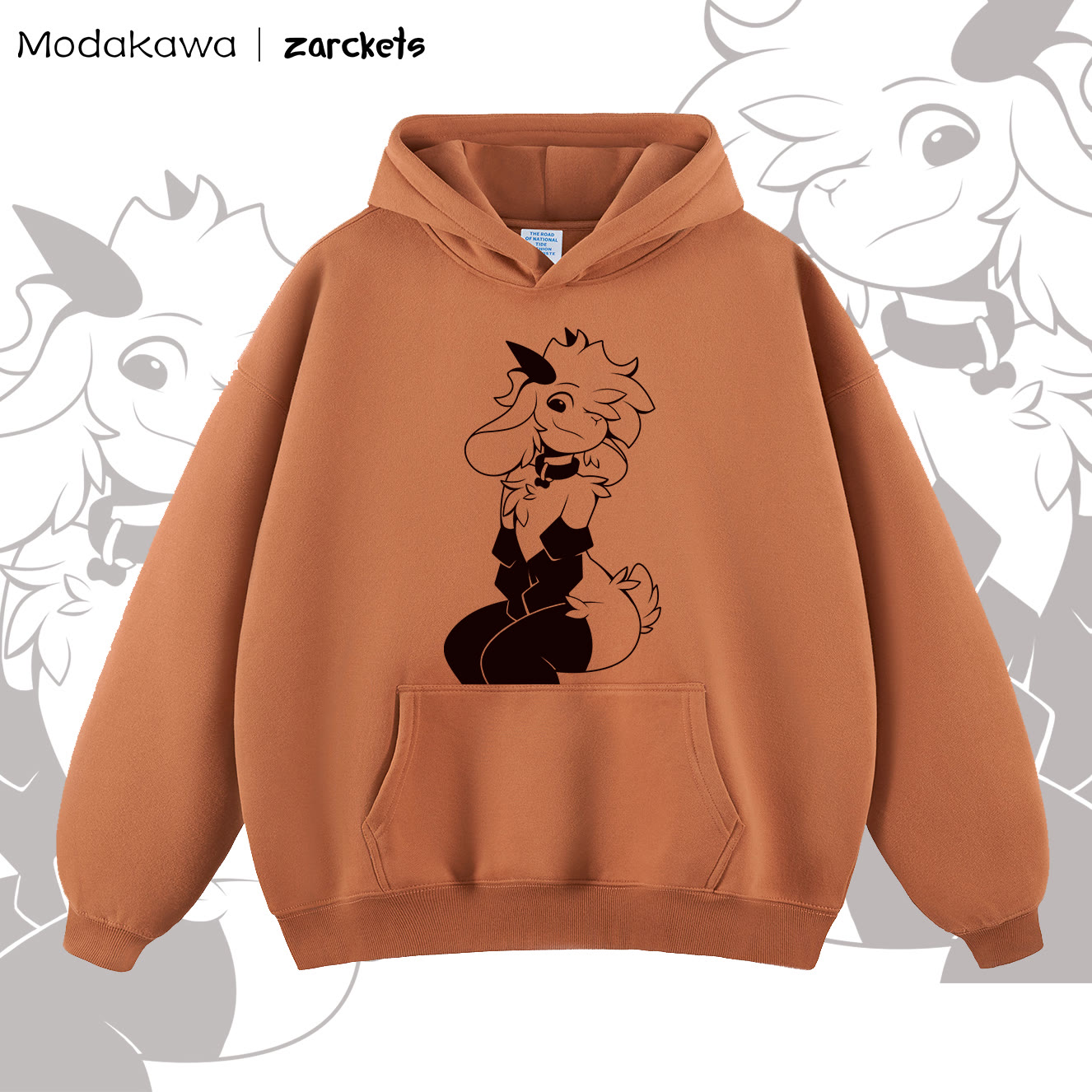 MODAKAWA x zarckets Printed Collaboration Hoodie - Orange - 2XL - image 9