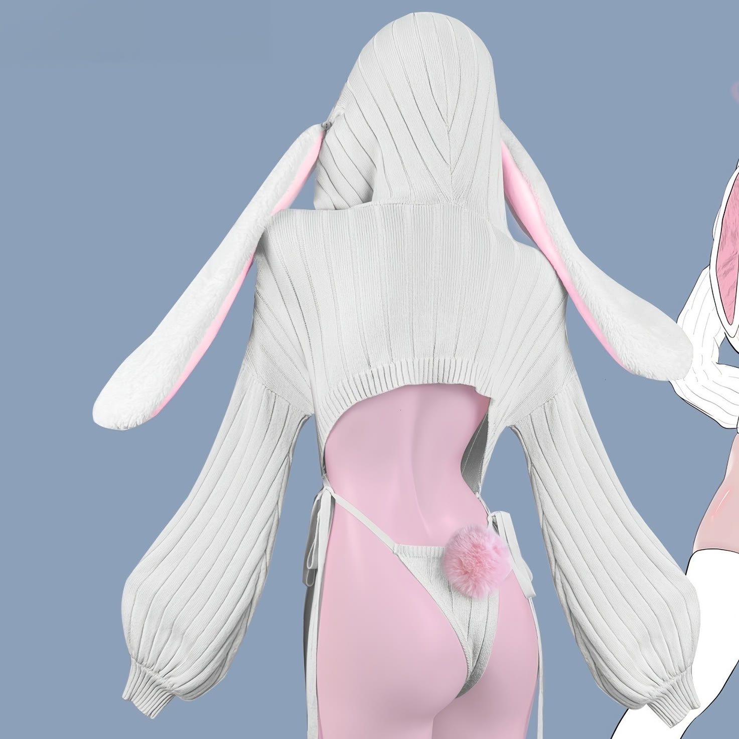 Bunny Girl Zip-Up Bodysuit Lingerie - image 5
