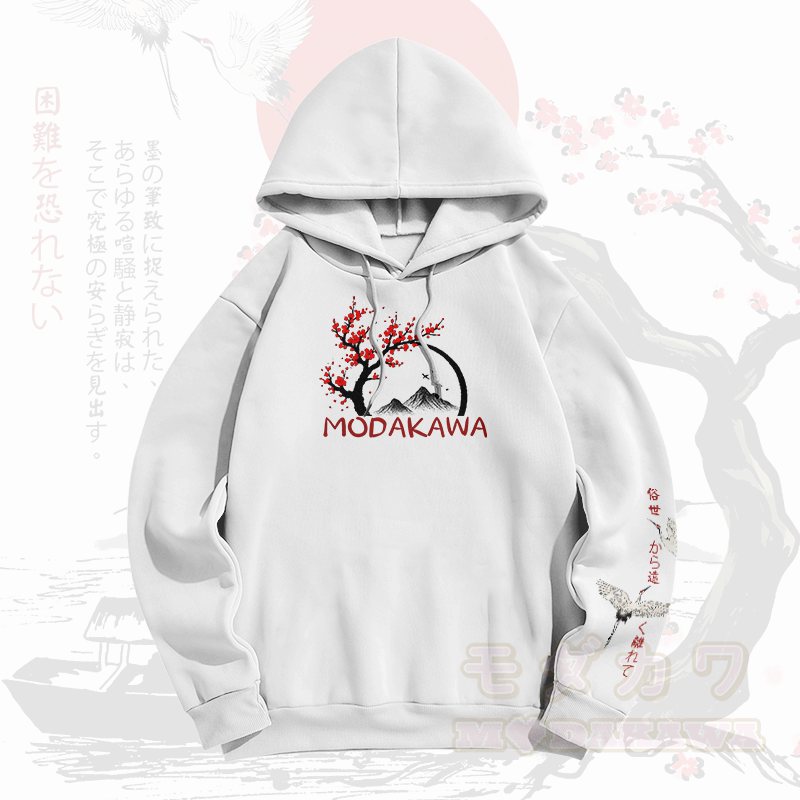 Crane Sakura Sunset Graphic Modakawa Pullover Hoodie - image 3