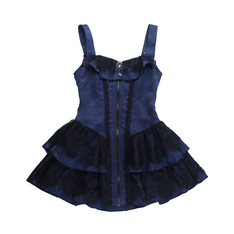 Gothic Lace Square Neck Dress and Top Two Pieces Set - Dress - L - image 8