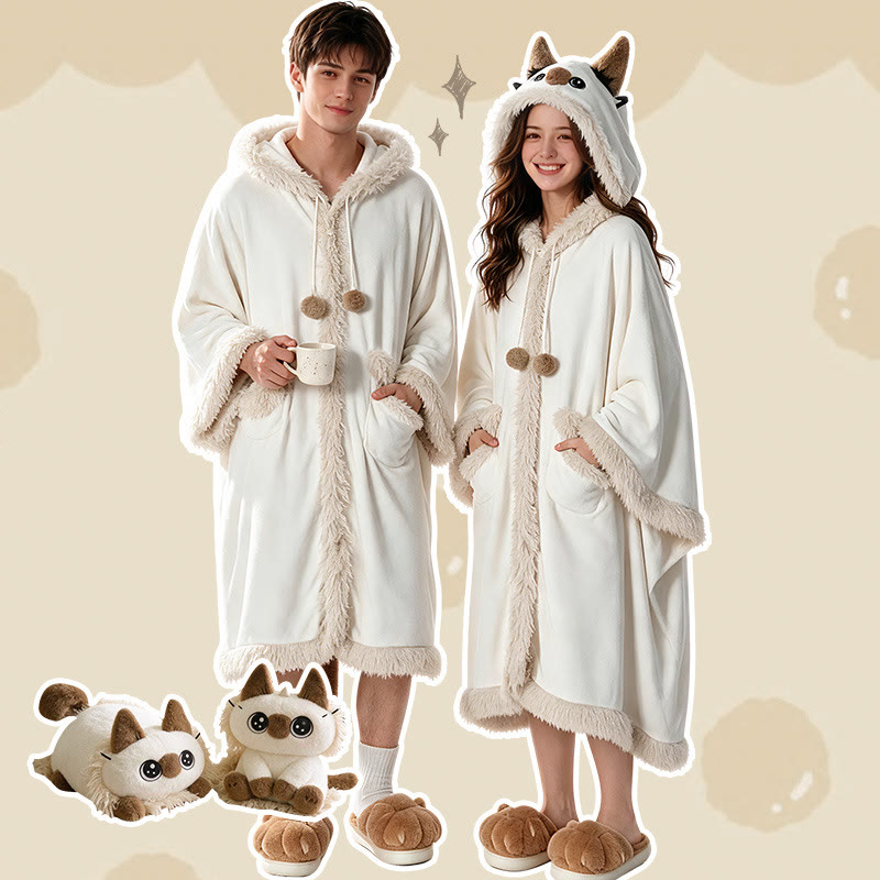 Cute Siamese Cat Cartoon Pajama Set - image 5