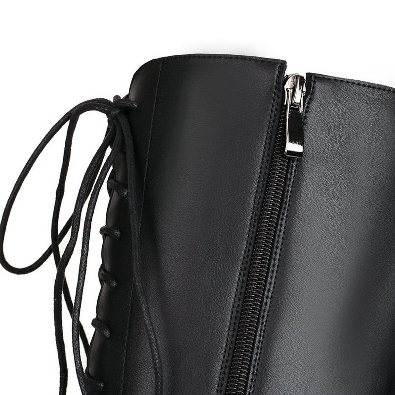 Thick Platform Block Heel Tall Riding Boots - image 14