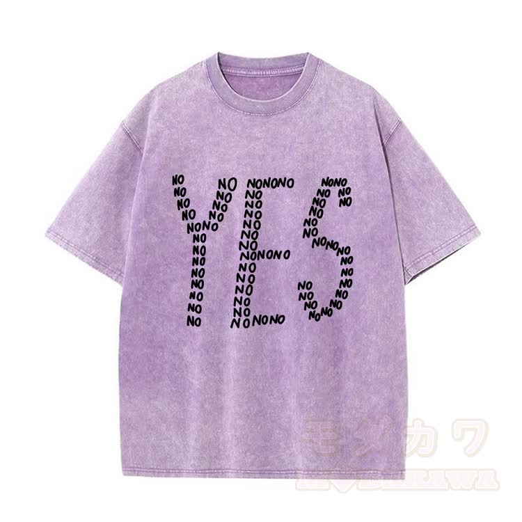 YES Graphic Modakawa Vintage Washed 100% Cotton T-shirt - Purple - 5XL - image 5