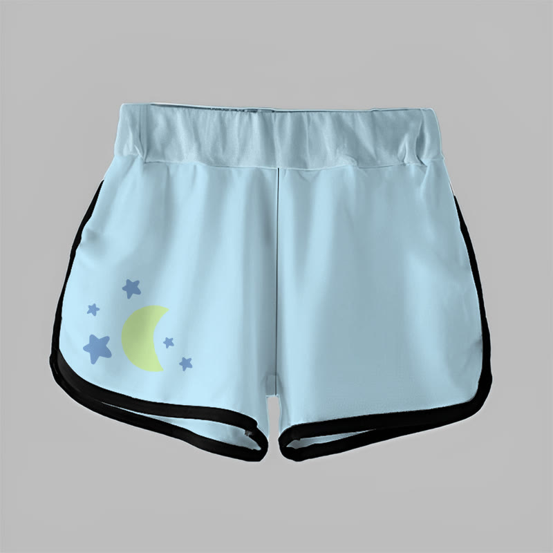 Modakawa Star Moon Letter Print Casual Shorts - image 6