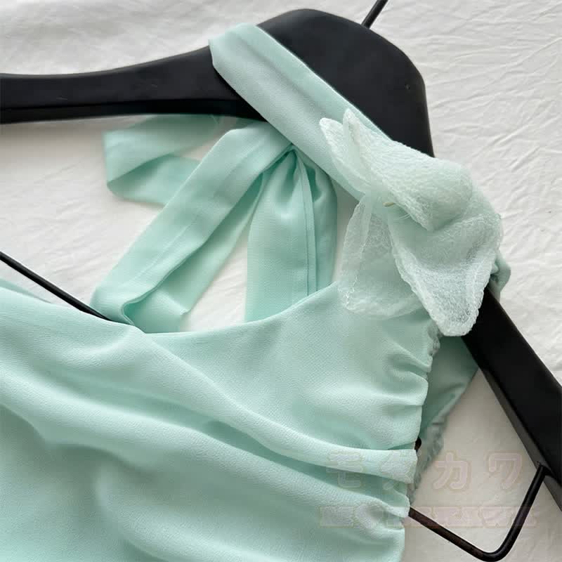 One Shoulder Cutout Flower Dress - image 7