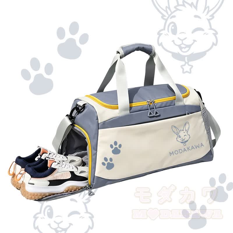 Bunny Graphic Modakawa Large Capacity Sports Gym Duffel Bag - Blue - 55*28*26 cm - image 4