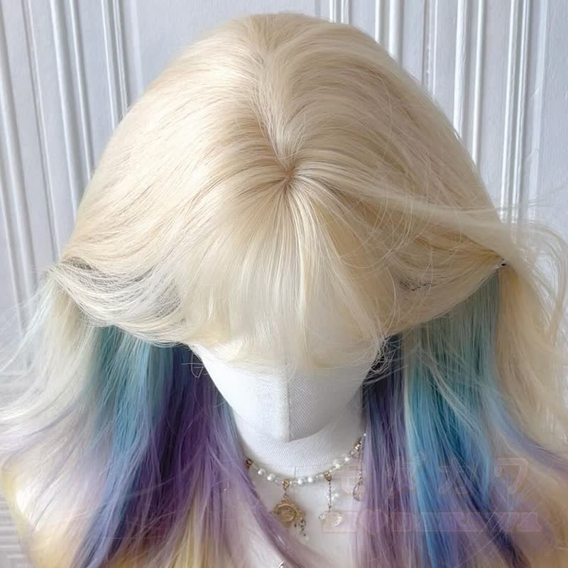 Lolita Dopamine Cosplay Gradient Color Long Wavy Wig - image 12
