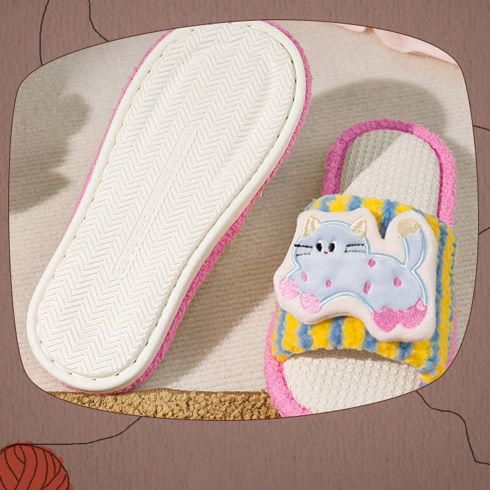 Cute Cat Cotton-Linen Slippers - image 7