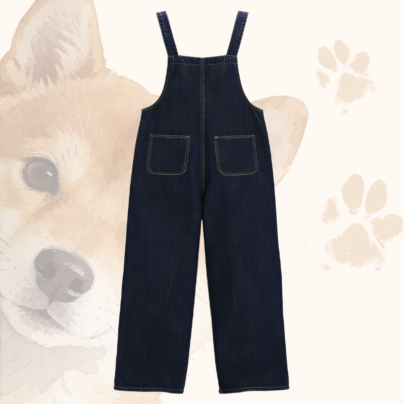 WHO IS BY MY SIDE Dog Graphic POLO T-shirt Wide Leg Denim Overalls Modakawa Matching Outfit - image 6