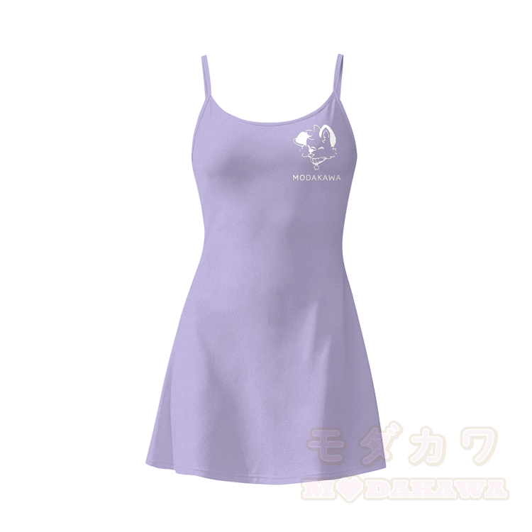 MODAKAWA X popipeko Tongue Out Puppy Graphic Sleeveless Workout Tennis Dress with Hidden Pocket Shorts - Purple - 2XL - image 7