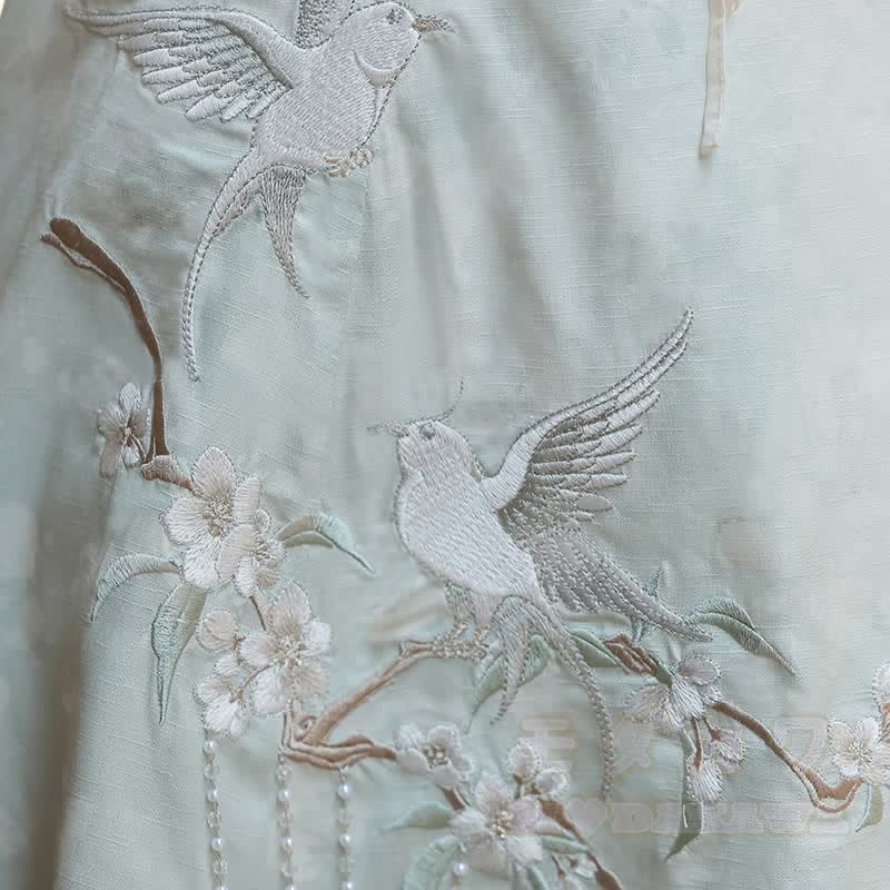 Sheer Cardigan Bird Embroidered Cami Dress Matching Outfit - image 11