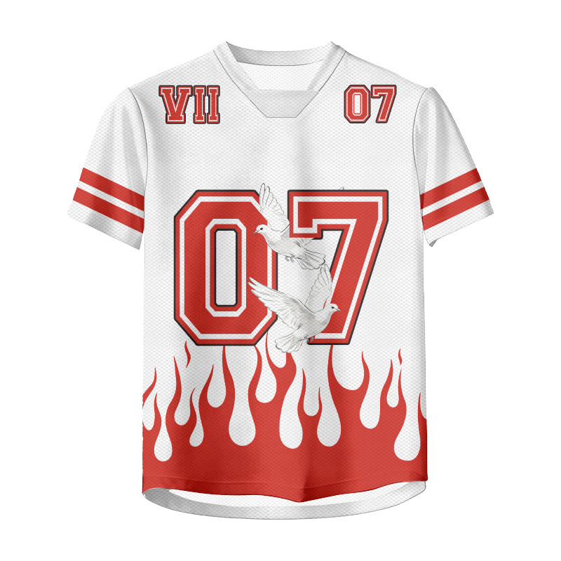 WORLD FOOTBALL Flame Dove Number Graphic Modakawa Unisex Jersey T-shirt - image 2
