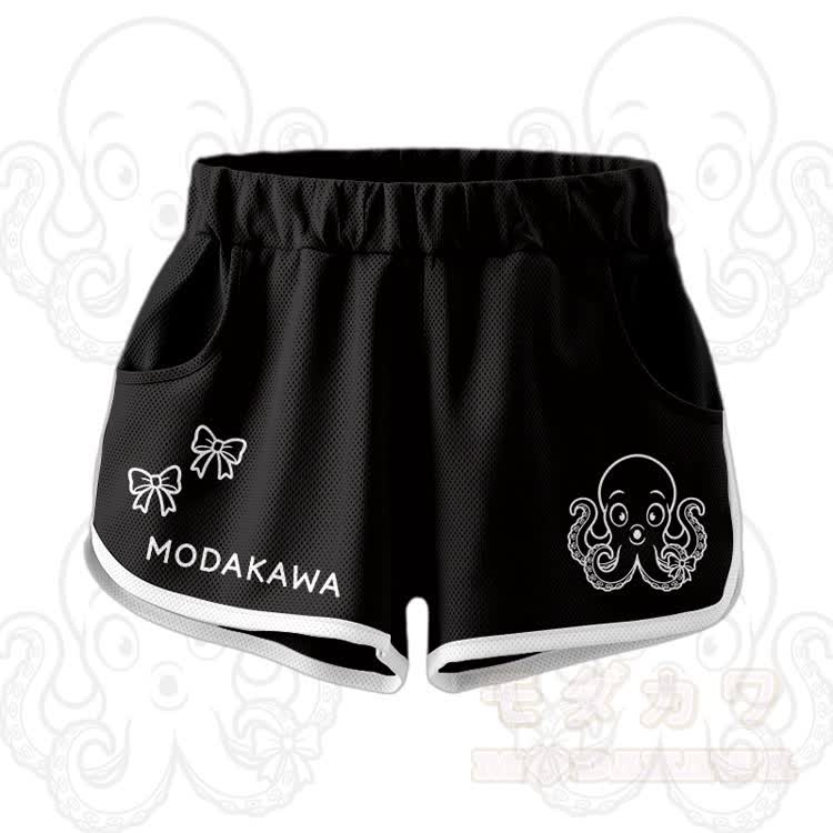 Octopus Graphic Crop Tank Sport Top Shorts Modakawa Matching Outfit - Black Shorts - 5XL - image 9