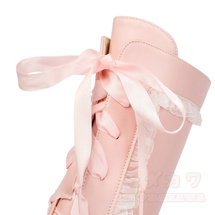 Chic Ruffle Bow Platform Lolita Boots - image 8