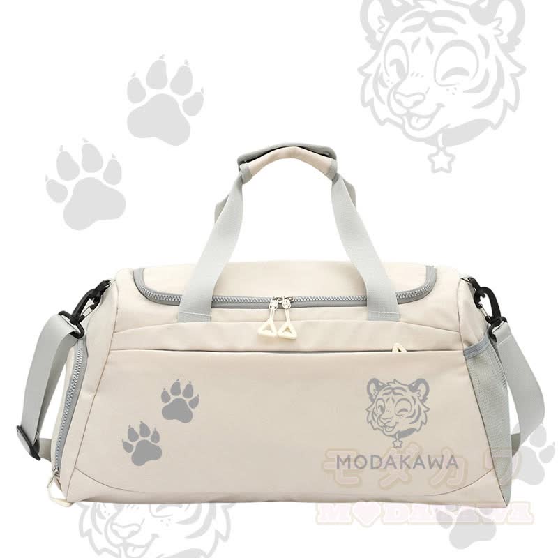 Tiger Graphic Modakawa Large Capacity Sports Gym Duffel Bag - White - 55*28*26 cm - image 6