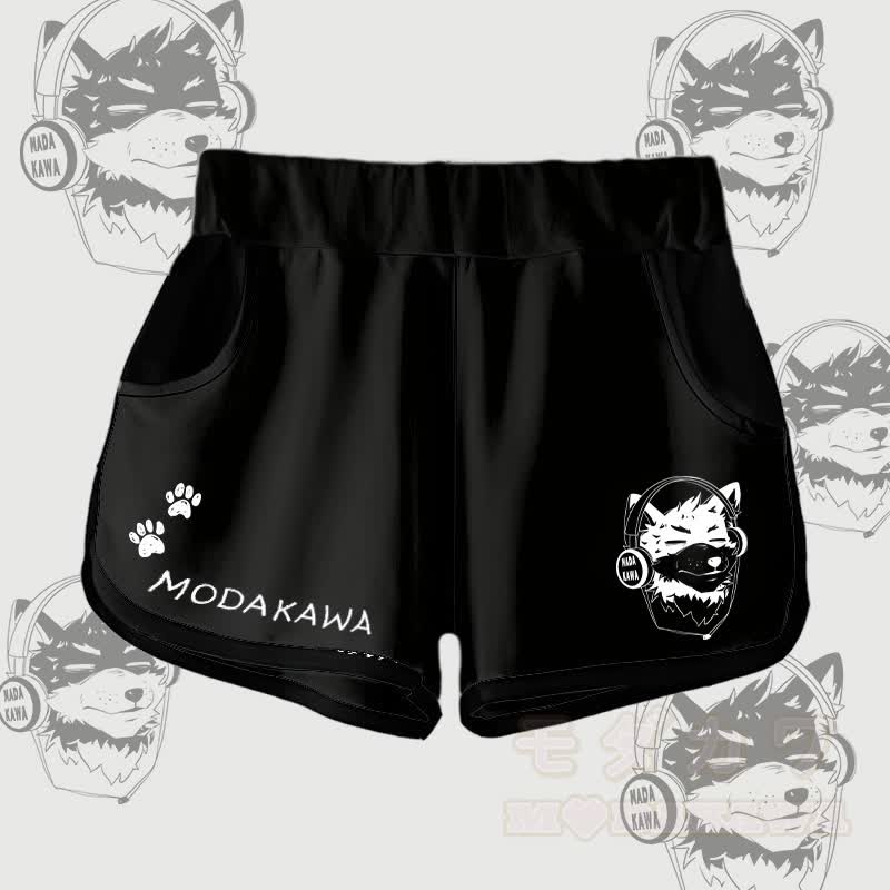 MODAKAWA Gradient Koda With Headphones Graphic Shorts - Black - 5XL - image 7