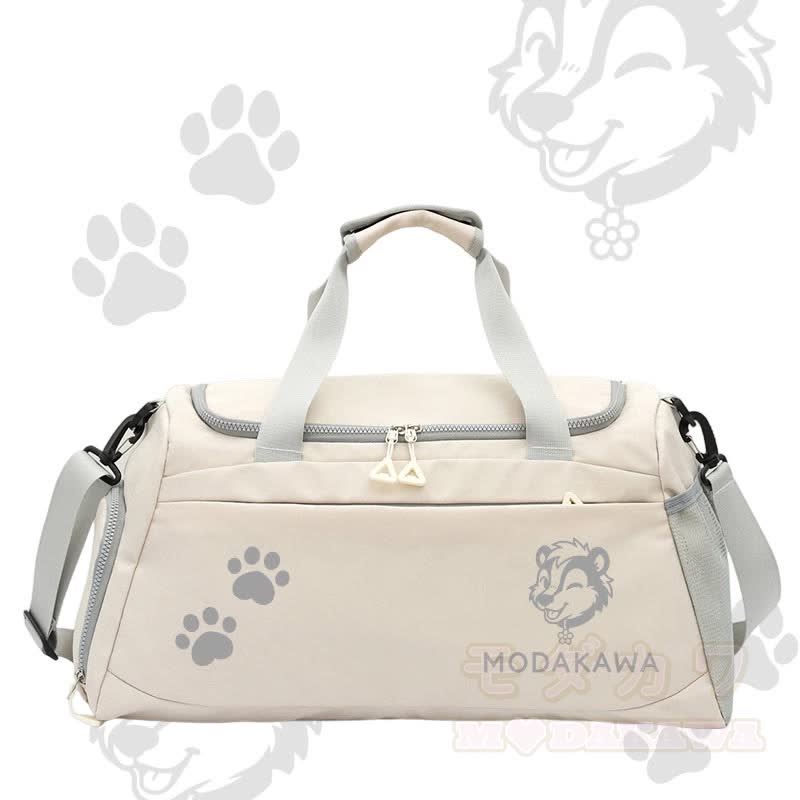 Skunk Graphic Modakawa Large Capacity Sports Gym Duffel Bag - White - 55*28*26 cm - image 5