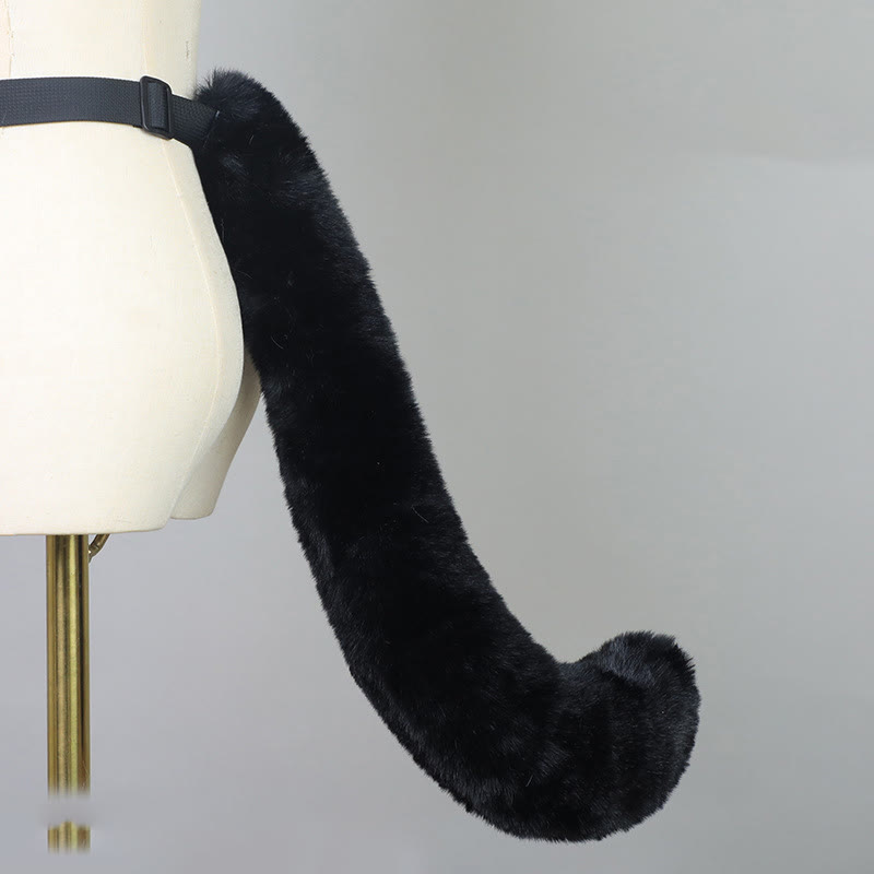 Halloween Furry Bow Animal Ears Headband and Tail - Black Fox Tail - One Size - image 42