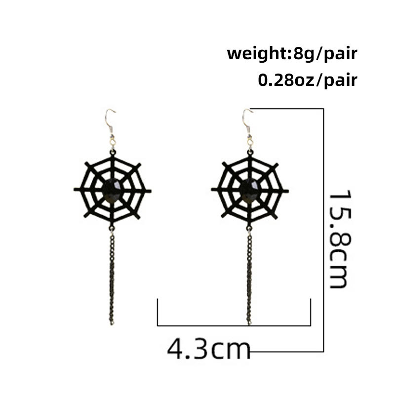 Chic Halloween Earrings - Spider Web Chain - One Size - image 13