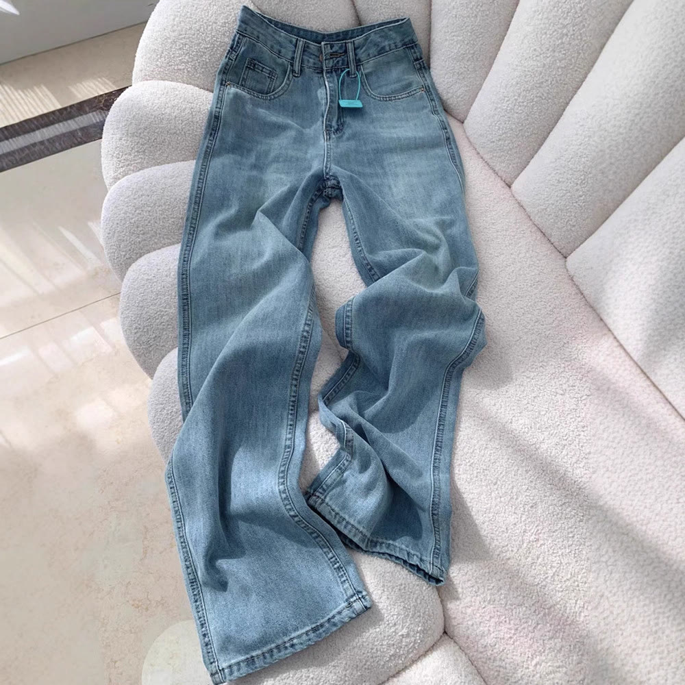 Chic Fleece-Lined Straight Leg Jeans - image 7