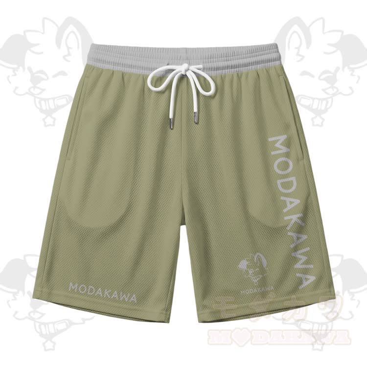 MODAKAWA X popipeko Puppy Graphic Sports Sleeveless Quick Dry Tank Top Shorts Matching Outfit - Green Shorts - 5XL - image 9