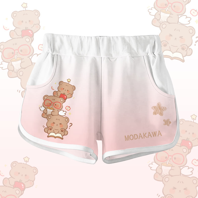 Bear Graphic Modakawa Shorts - Pink - 5XL - image 3