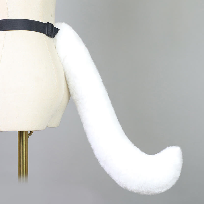 Halloween Furry Bow Animal Ears Headband and Tail - White Fox Tail - One Size - image 40