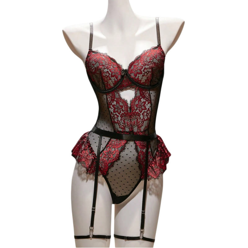 Rose Lace Cutout Sexy Lingerie - image 5