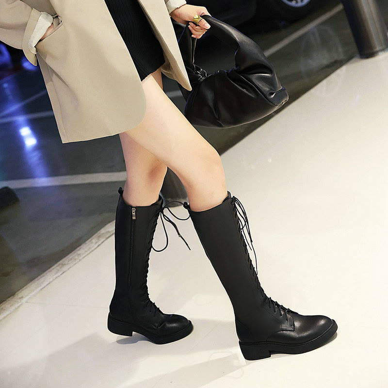 Thick Platform Block Heel Tall Riding Boots - image 8