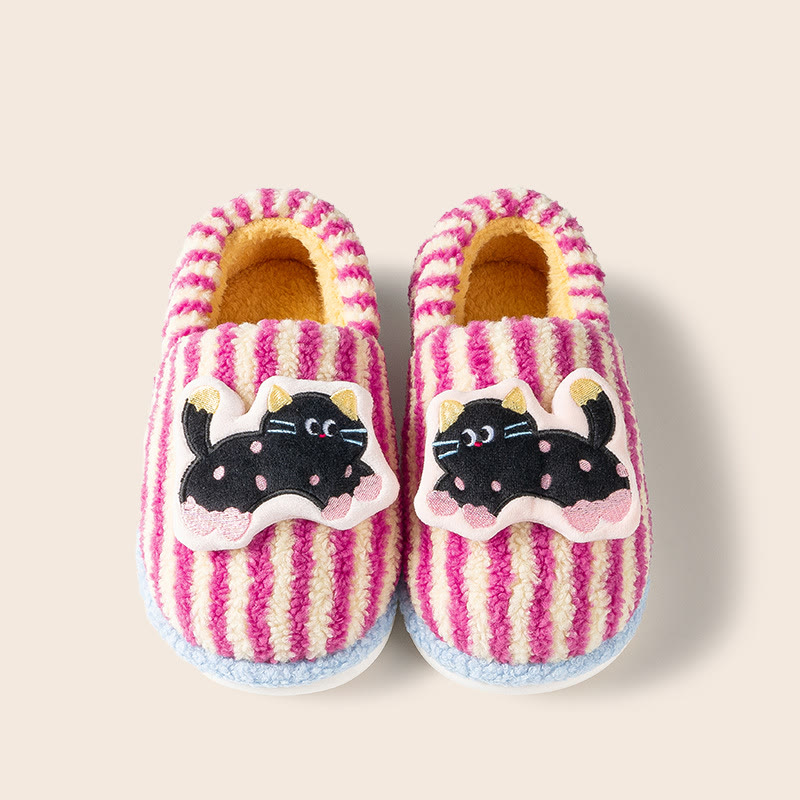Cute Dopamine Cat Plush Slippers - Fuchsia[Closed Heel] - 44/45 - image 11