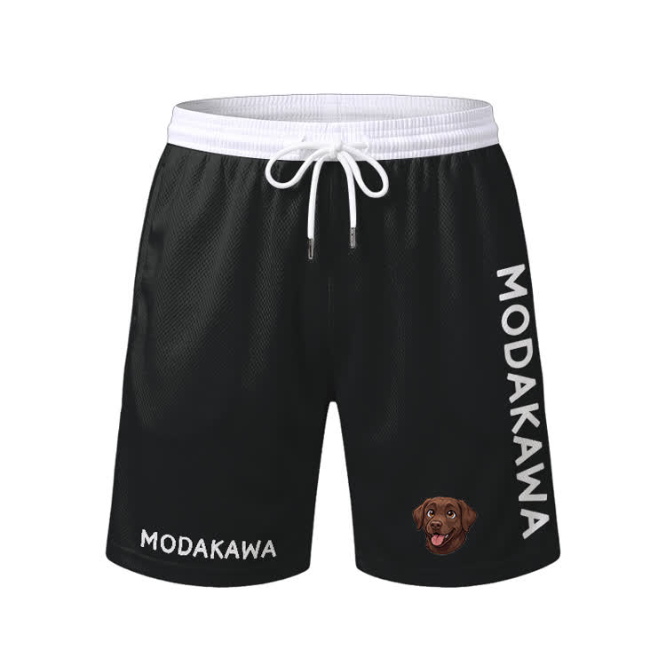 Labrador Graphic Sports T-shirt Drawstring Shorts Modakawa Matching Outfit - Black Shorts - 5XL - image 8