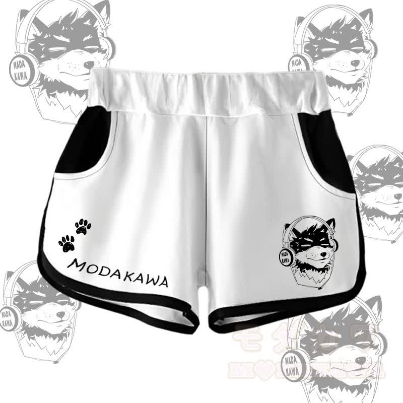 MODAKAWA Gradient Koda With Headphones Graphic Shorts - White - 5XL - image 6