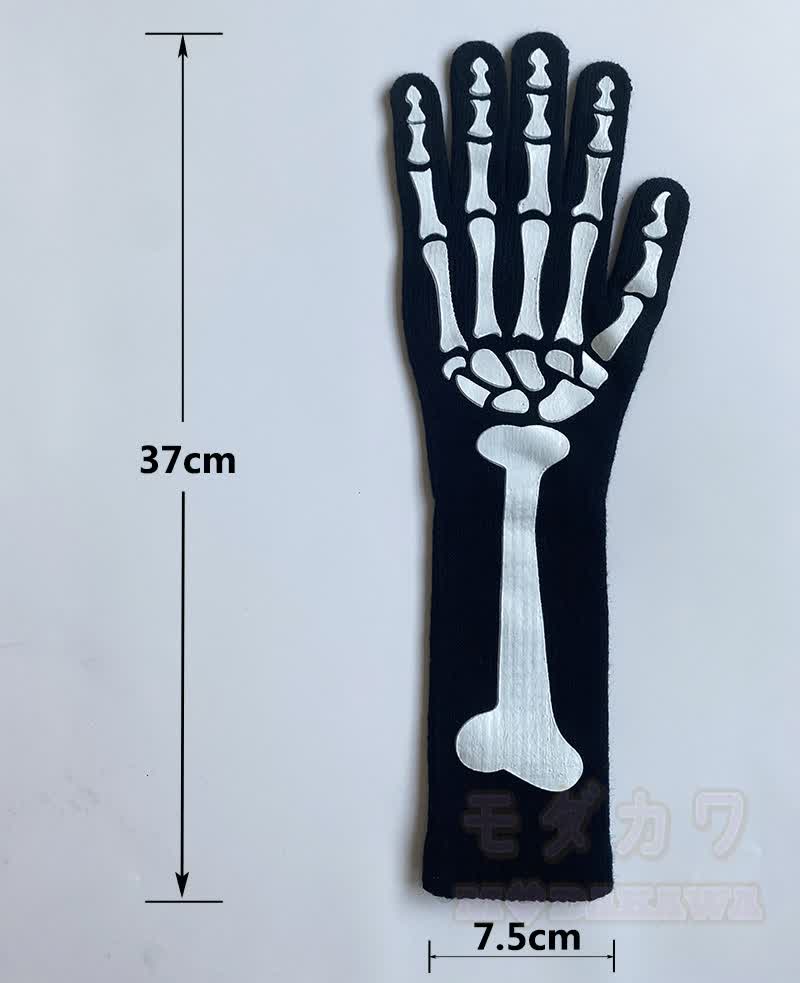 Halloween Glow-in-the-Dark Skull Hat and Gloves Set - image 4