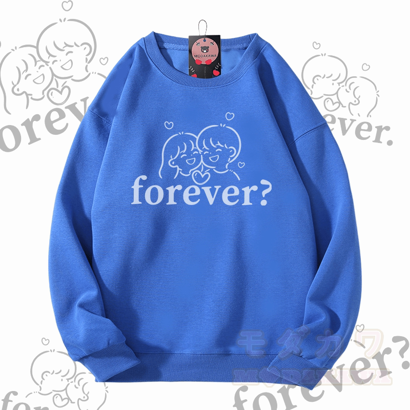 MODAKAWA FOREVER Couple Graphic Unisex Sweatshirt - Royal Blue - 5XL - image 7
