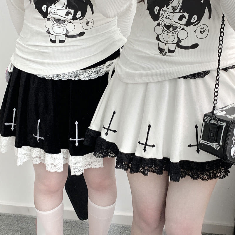 Lace Cross Flounce Skirt - image 3