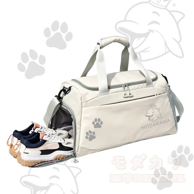Dolphin Graphic Modakawa Large Capacity Sports Gym Duffel Bag - White - 55*28*26 cm - image 6