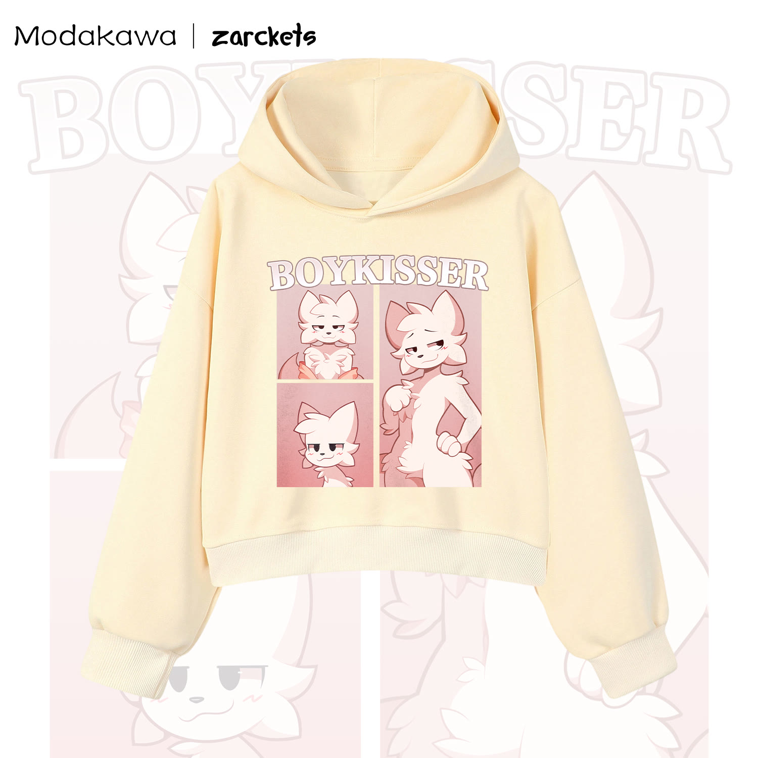 MODAKAWA x Zarckets Cat Print Hoodie - Apricot - 3XL - image 3