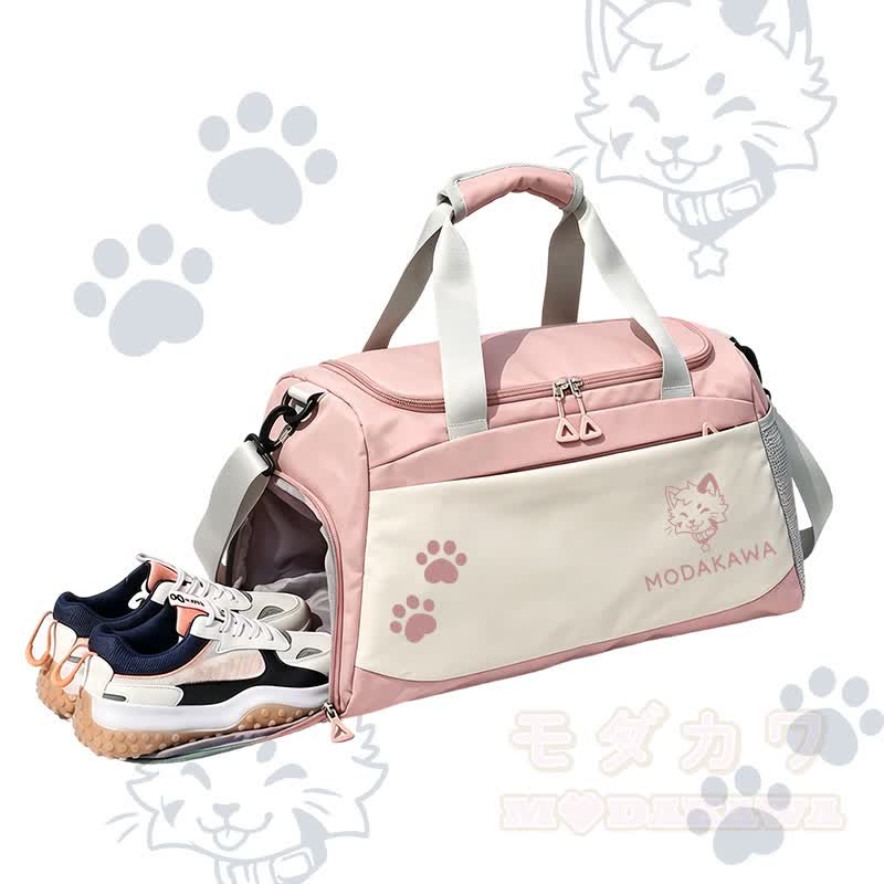 MODAKAWA X popipeko Kitty Graphic Large Capacity Sports Gym Duffel Bag - Pink - 55*28*26 cm - image 4