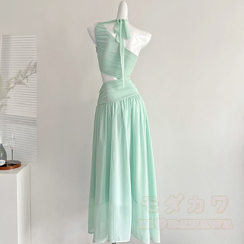 One Shoulder Cutout Flower Dress - image 5