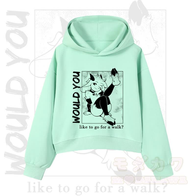 MODAKAWA X zarckets WOULD YOU Fox Graphic Cropped Cotton Hoodie - Green - 3XL - image 8