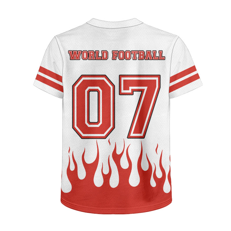 WORLD FOOTBALL Flame Dove Number Graphic Modakawa Unisex Jersey T-shirt - image 3