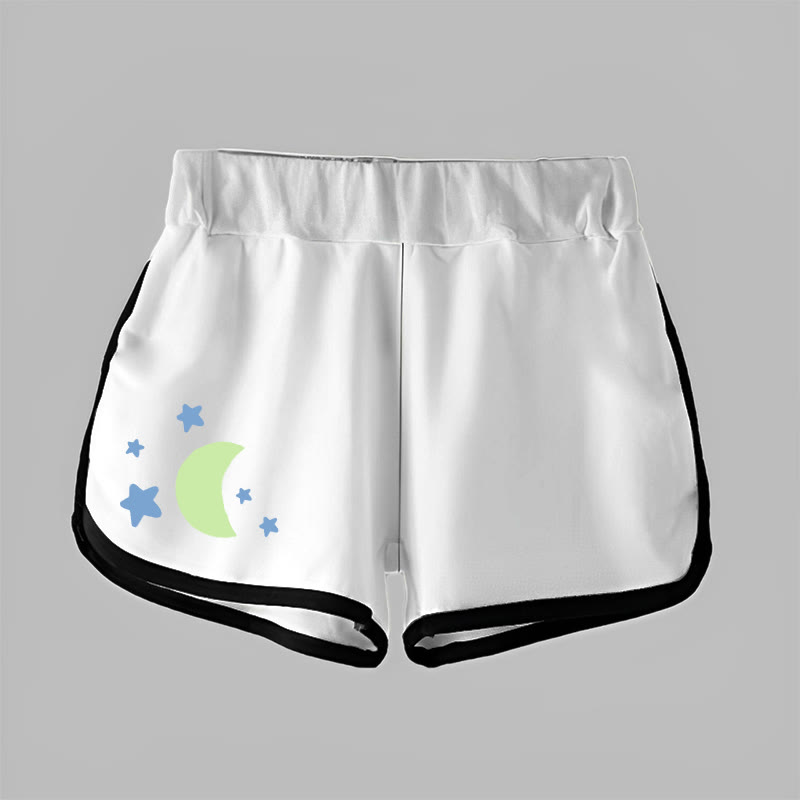 Modakawa Star Moon Letter Print Casual Shorts - image 8