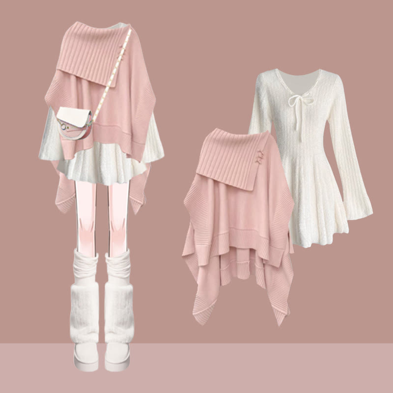 Pocket Sweater Knit Dress Two Pieces Set - Set F - XL - image 6