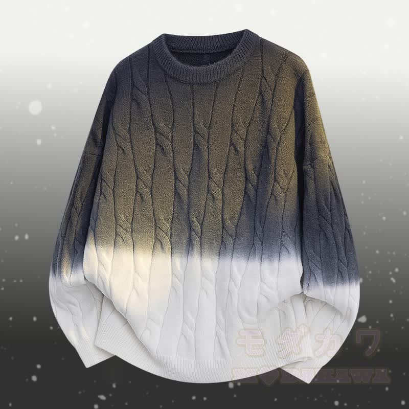 Gradient Knit Sweater Pocket Pants Two Pieces - Grey Sweater - 3XL - image 8