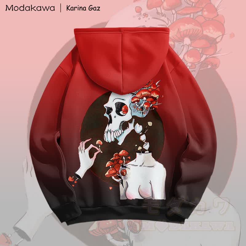 MODAKAWA X Karina Gaz Skull Graphic Gradient Pullover Hoodie - image 4