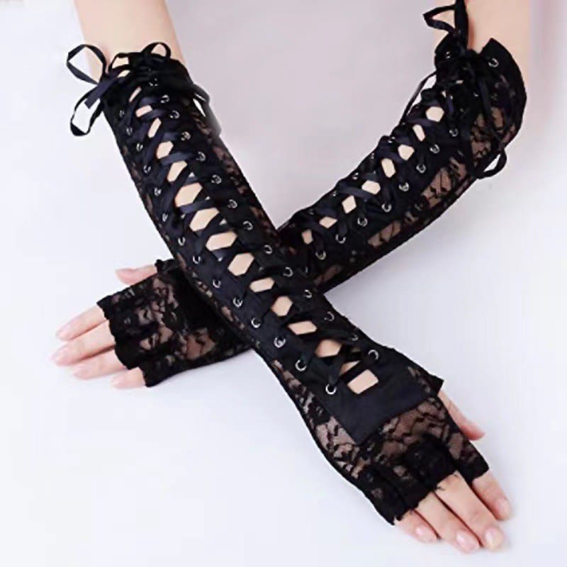 Sexy Witch Little Devil Sheer Lingerie - Black Lingerie+Gloves - L - image 7
